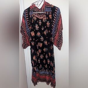 Floral pattern Hawaiian Poolside Kimono Coverup